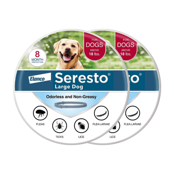 Seresto Large Dog Vet-Recommended Flea & Tick Treatment & Prevention Collar for Dogs Over 18 lbs. 2 Pack